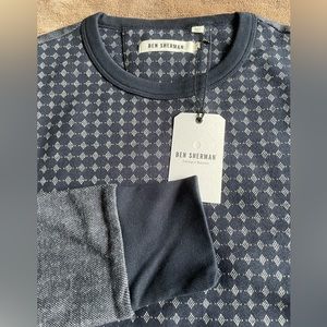 Ben Sherman NWT Men's Navy Blazer Long Sleeve Pullover Sweater Size Small